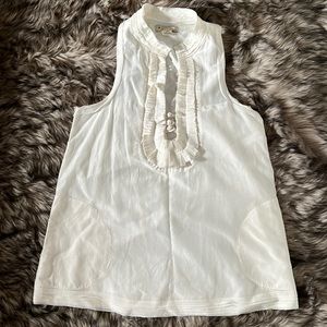 Forever 21 - Cute Long Top - Off White Sleeveless  w/ Pockets - Sz S